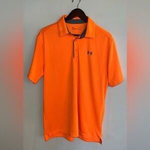 UNDER ARMOUR Men’s Bright Orange Short Sleeve Active Polo Size L